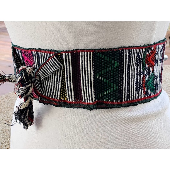 Vintage German  Embroidered Dance Ceremonial Sash Tie Belt with Tassels O/S - Picture 5 of 5